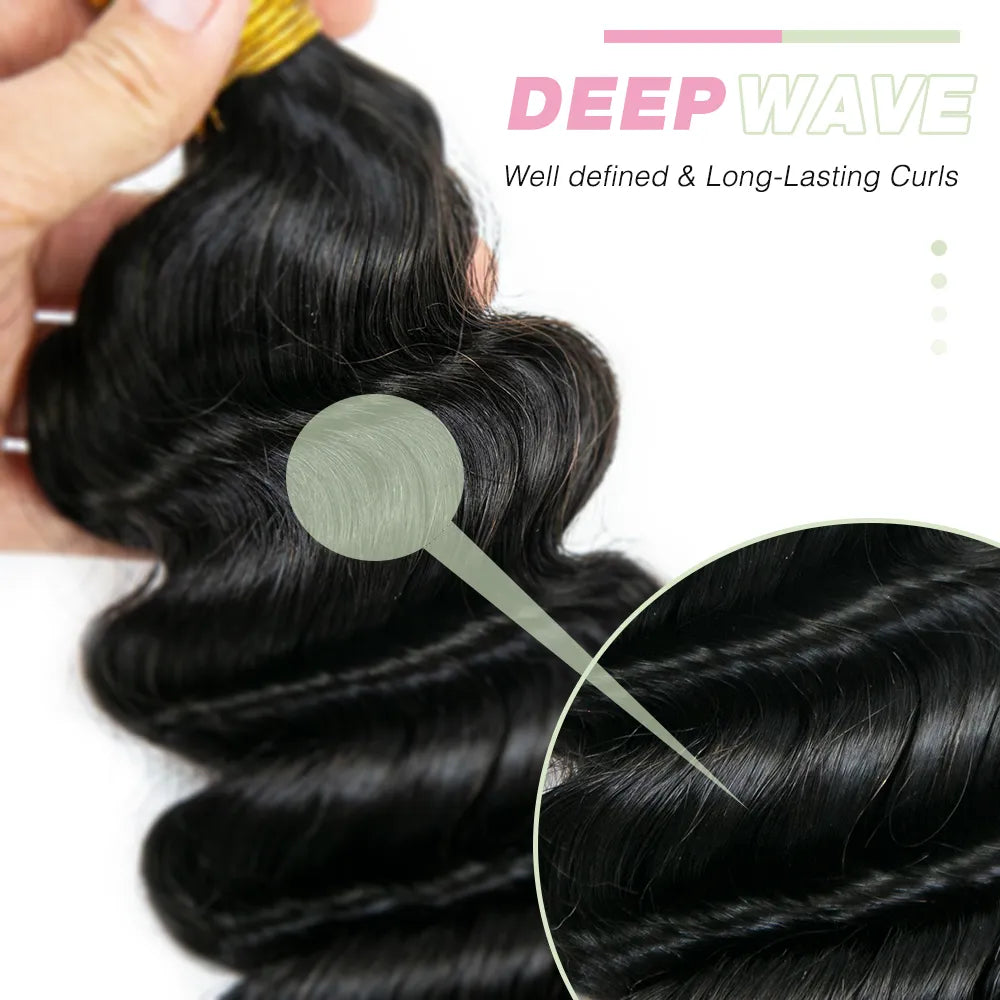 Deep Wave Bulk Hair Extensions for Braiding